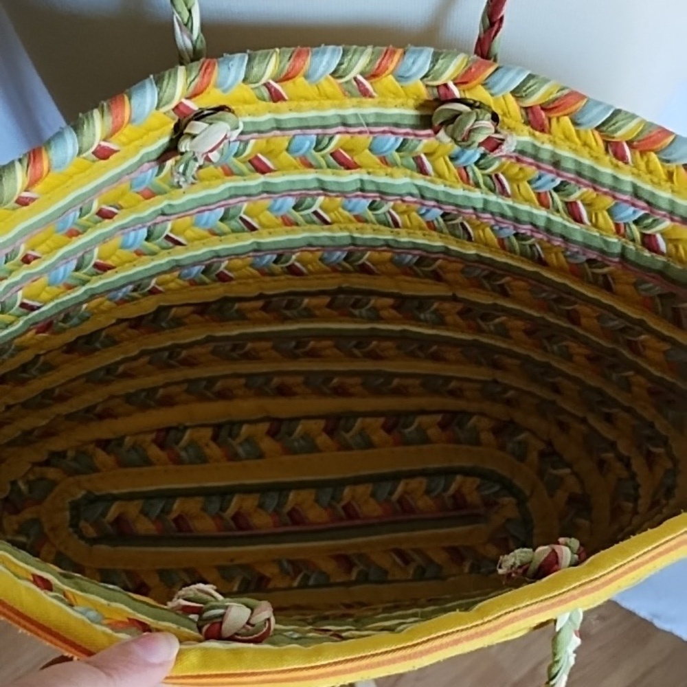 Woven Multicolor Fabric Tote - Picture 3 of 7